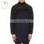 Men's Fashion Leather Trim Wool Cashmere Blended Winter Coat