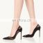 Black color new latest net manufacturer shoes design handmade high heels pointed toe heel women court shoe sandals