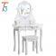 Dressing Table Set with Stool and Heart shape Mirror Makeup Desk 4 Drawers Vanity Furniture bedroom White