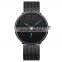 BIDEN 0124 Men Fashion Quartz Movement Watch Simple Casual Style Stainless Steel Minimalist Mesh Band Wristwatch
