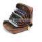 high quality handmade genuine leather accordion style card case card holder wallet full zip around