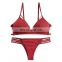 OEM customize logo underwear set cotton wireless sport bra and panty sets luxury