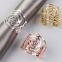 Wholesale Gold And Silver Colored Metal Napkin Ring With Flower Design