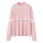Vintage Winter Women's Crew Neck Pure Cashmere Sweater Rhombus Knitted Pattern With Jacquard Technique OEM Service Available