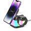 4-in-1 Rotatable Foldable Wireless Charger Portable Desktop Multifunction wireless charger station with LED Light