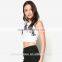 Women fashion pattern for t shirt 2016 new top design with digital printing cotton sleeveless women's T's TS135