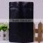 Wholesale Aluminum foil matt black coffee bag/ 4 side seal reusable coffee bag with zipper