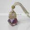 Shenzhen Lihome custom shape hanging car perfume bottles with flower decial
