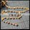 LFD-005C ~ Wholesale Gold Plated Wire Wrapped Freeform Tiger's Eye Chips Chain Gemstone Beaded Jewelry Finding