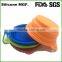 BPA free foldable Silicone collapsible pet travel bowl with holder for dog and cats