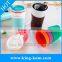 Eco-friendly silicone sleeve for coffee cup , heat resistant and anti-slip cup sleeve