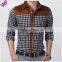 Custom Mens Long Sleeve Sueded Plaid Thermal Shirts