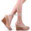 2015 new style high heel wedge sandals