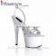 17cm Europe style girls latest high heel sandals with 7cm waterproof platform