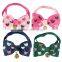 Wholesale Mixed Color Lovely Heart Printed Cat Bow Tie Neck Collar With Bell