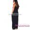 2016 New Fashion Black Loose Angela Sleeping Fit Long Dress Maxi