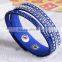2016 Wrap Leather Bracelet With Shining Diamond And Rivet