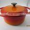 enamel coated cast iron casserole with long handle , cast iron cookwares, cast iron dutch oven, cast iron pots