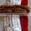 Ladies Knitted Rex Rabbit Fur Scarf / Blue Rex Rabbit Fur Scarf Shawl