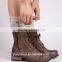 2015 knitting lace boot cuff socks long leg warmer