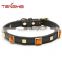Luxury leather beads crystal dog pet collar