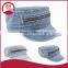 High quality distressed denim military hat