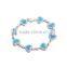925 Sterling Silver Blue Opal Fashion Bracelet 2016 Fine Jewelry SBI183W