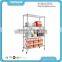 Chrome 4 Layers Easy Assemble Wire Shelf Rack With Wheels