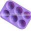 Silicone Muffin Pan Jelly Cupcake Candy Mold Tray Chocolate Mold 6 Round Shape