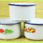 Wholesale Cheap bulk Travelling Enamel bowl with saucer/fast-food cup with lid