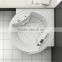 1800m length white acrylic 3-4 person use corner round bathtub