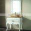 WTS-1600 modern White Floral Handpainted Flower Solid Wood Bathroom Vanity cabinets