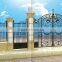 Decorative wrought iron double entry door