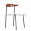 real wood back and PU seat with powder coated legs dining chair, new design dining chair DC9008