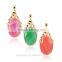 Fashion Gold jewellery 18K gold plated Green Opal marquise necklace pendant for women