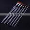Art supplies custom personalized upscale horse hair long transparent plastic handle brush paint acrylic art brush for artist