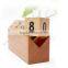 Custom Beech Solid Wood Box Calendar, Desk Top DIY Perpetual Calendar Wooden