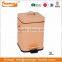 Square Ribs Pattern Step Galvanized Steel Metal Trash Can