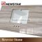 Newstar White Wooden Graining Marble Cut-to-Size Vanity Top with Double Sink Marble Colors
