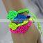 Neon Fluorescent Hamsa Hand Charm Cord Hand Braided Bracelet Friendship Bracelet for Promotion Gift