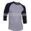No Brand Customized Your Own Tee Classic 3/4 Sleeve Baseball Plain Blank Relaxed Fit Men Jersey Raglan T-shirt Wholesale