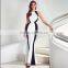 Black &white Fashion Sexy Lades' Long Floor Touching Party Wear Gown Dress