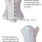 Women's Jacquard Fabric Lace Steel Boned Overbust Corsets with strap