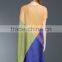 Lady color matching loose crumple oblique shoulder dress