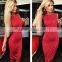 MGOO Top Custom Design Wholesale White Dots Bodycon Dress Red Shealth Long Dress Fashion Party Mini Dresses 00464