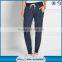 Women causal 100% cotton blue stretch-jersey track pants