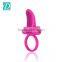 Couple Sex Toys Tongue Shape Vibrating Penis Ring with Clitoral Stimulator