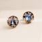 Wholesale Fashion jewerly round shape star engraved earring stud