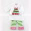 new arrival red stripe girls wholeslae clothe suits