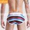 Low MOQ Custom Stripe Print Elastic Band Waist Men Swim Wear Shorts